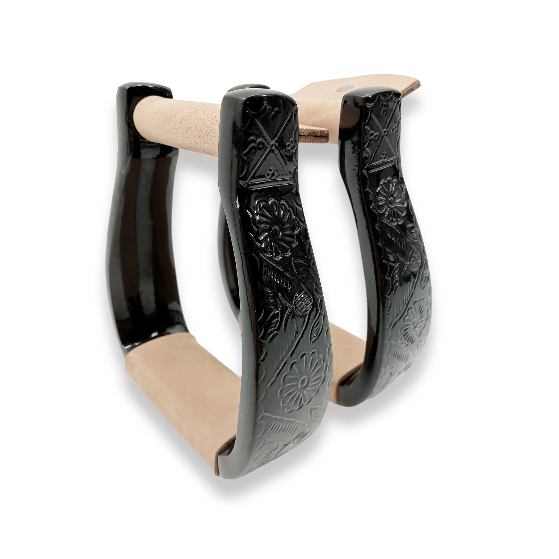 engraved aluminum Western saddle stirrups